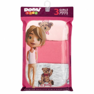 Girls’ Sleeveless Vests, Pack of 3