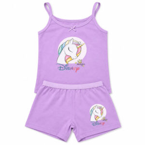 irls’ Purple 100% Cotton Unicorn Camisole and Shorts Set